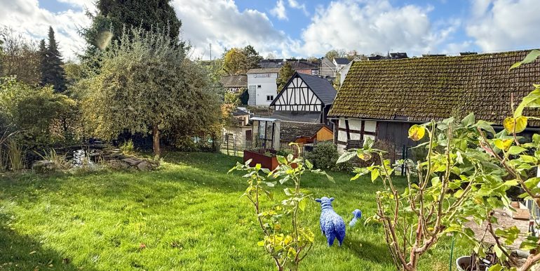 Gartenansicht mit Teich