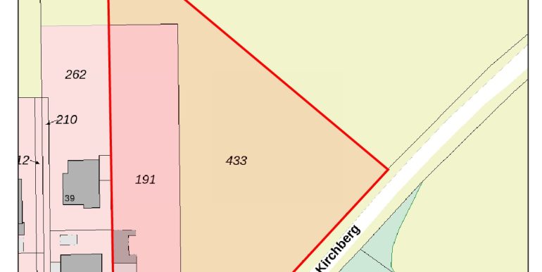 Lageplan mit Grundstücksgrenze