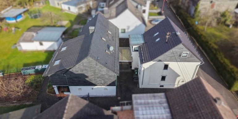 Seitenansicht der Gebäude