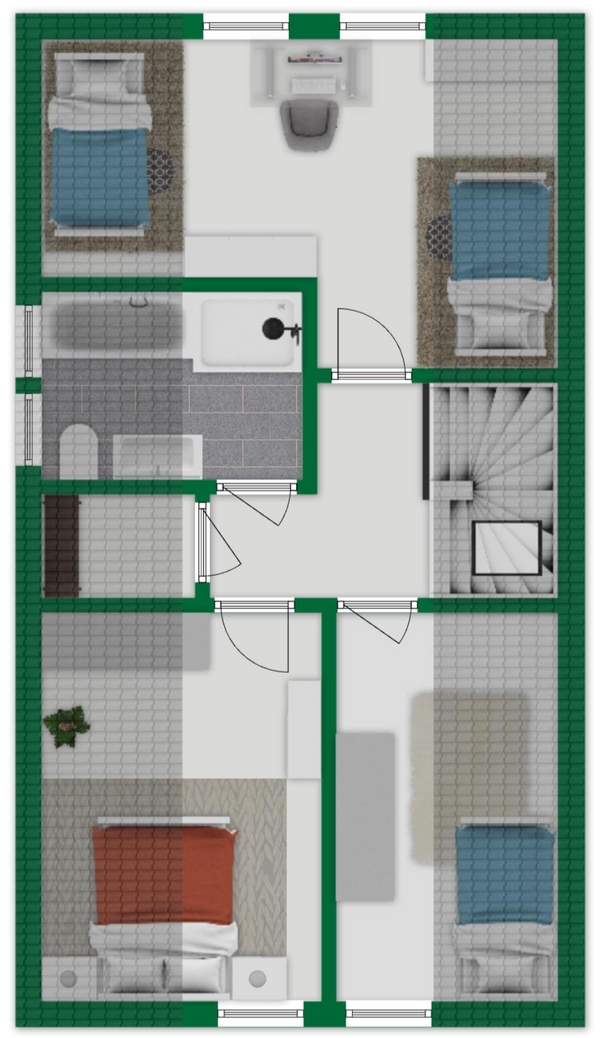 Grundriss-Skizze Obergeschoss