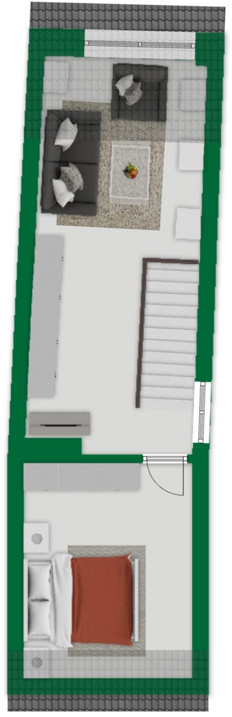 Grundriss-Skizze Obergeschoss rechtes Haus