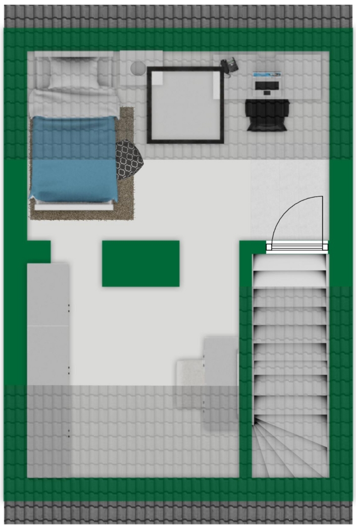 Grundriss-Skizze Dachgeschoss linkes Haus