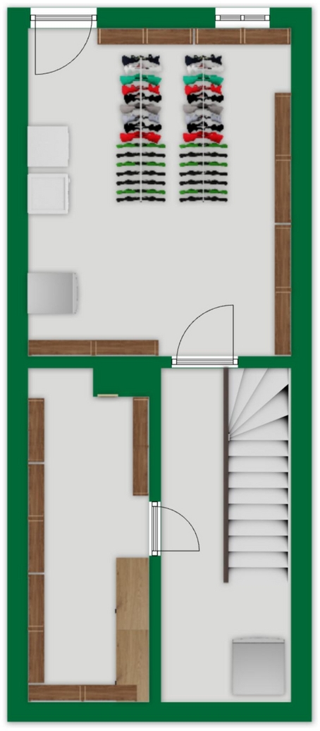 Grundriss-Skizze Untergeschoss linkes Haus