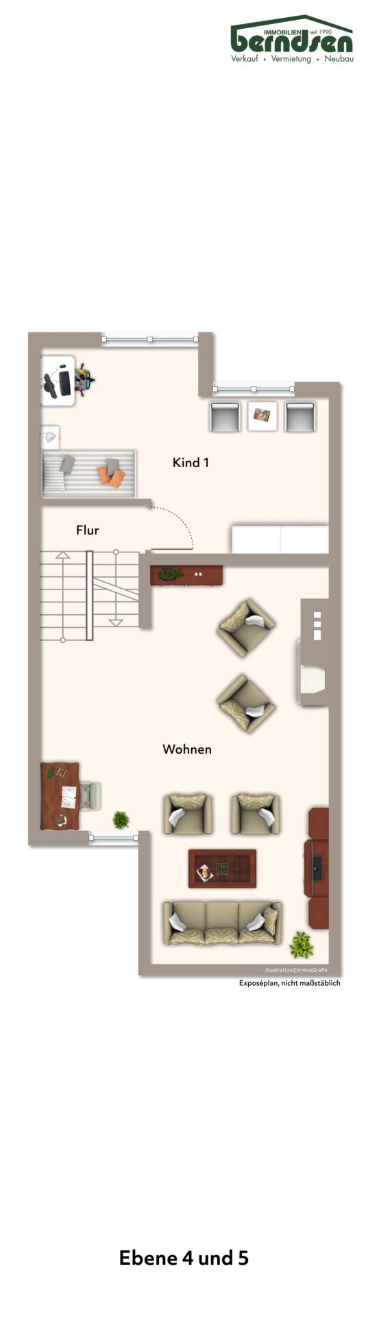 Grundriss: Ebene 4 und 5