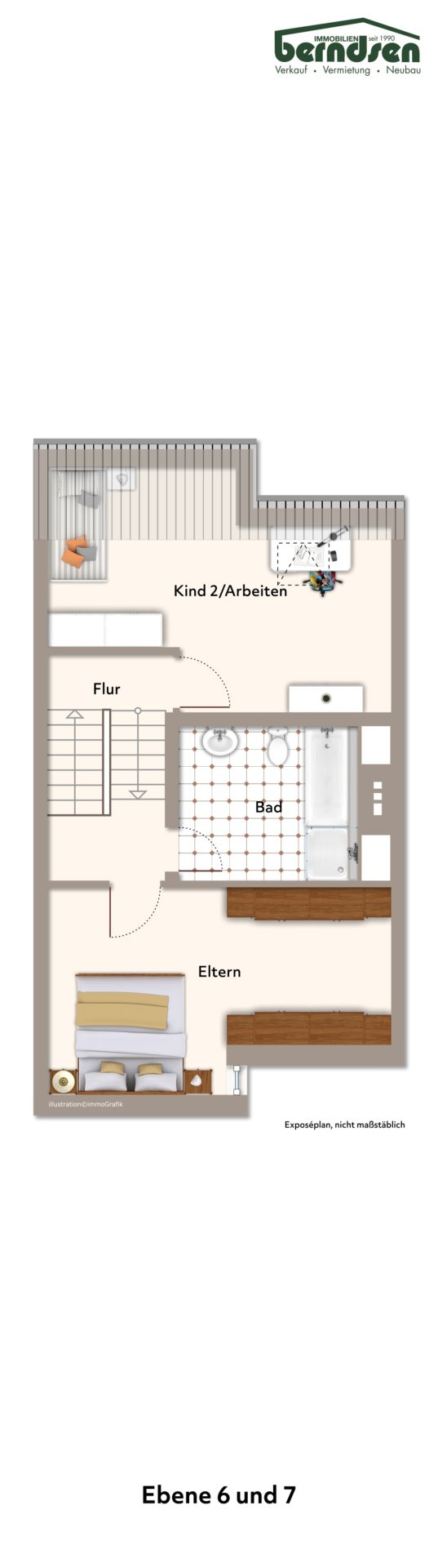 Grundriss: Ebene 6 und 7