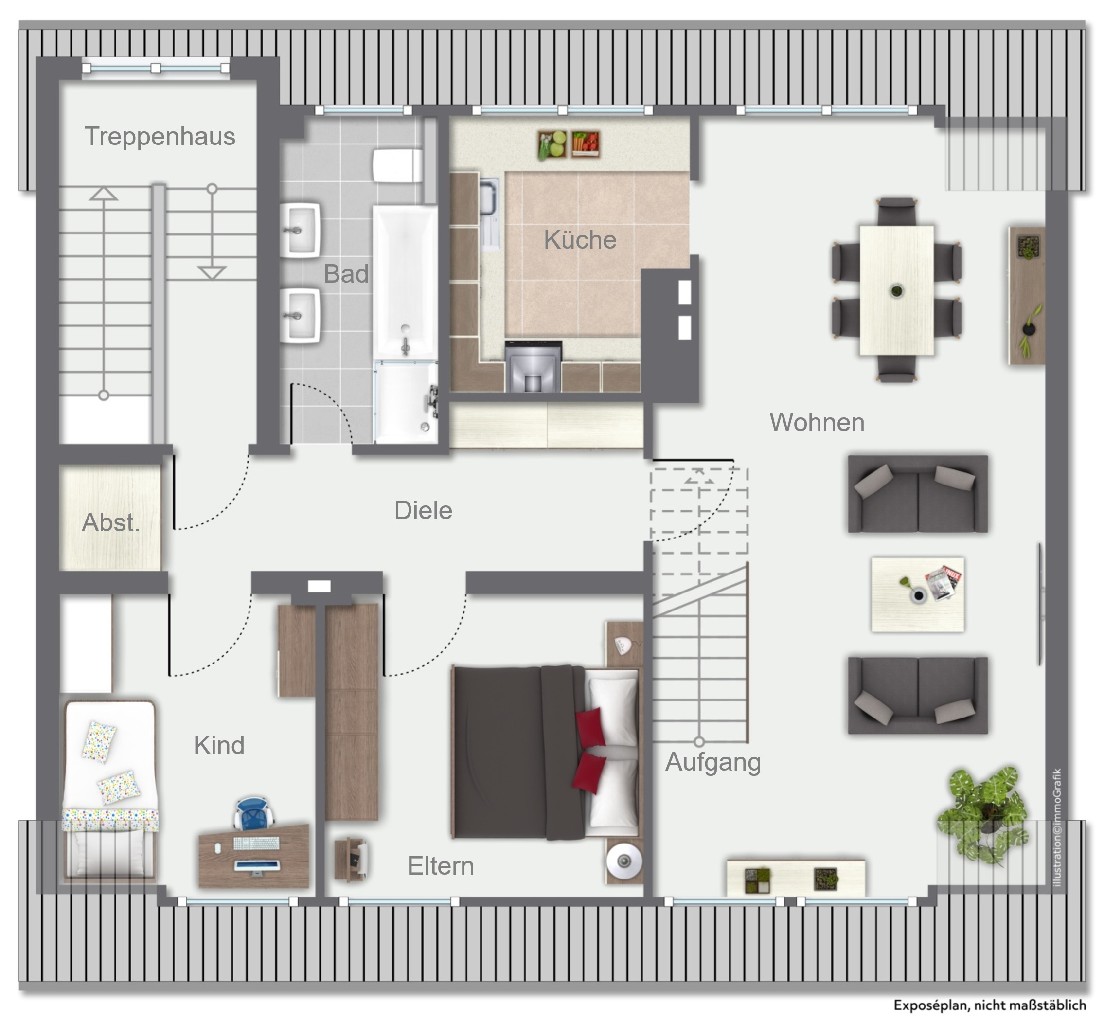 Wohnung DG (vermietet)